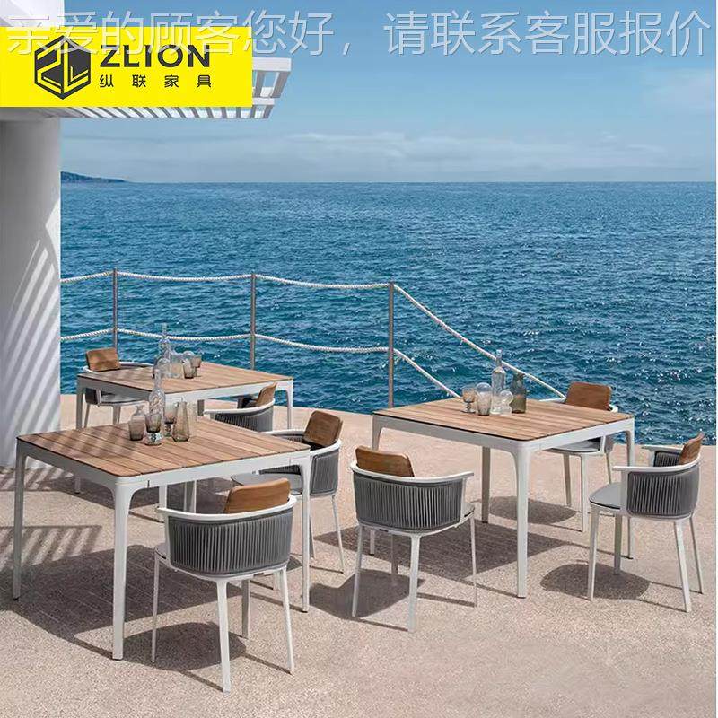 23-4-13-椅户外别墅柚木吧靠背椅园庭院家具餐厅酒咖花啡厅阳台休