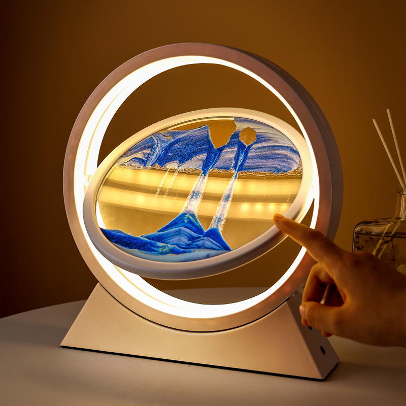 流沙画沙漏摆件3d立体创意解压艺术高级感客厅装饰办公桌高档桌面图片