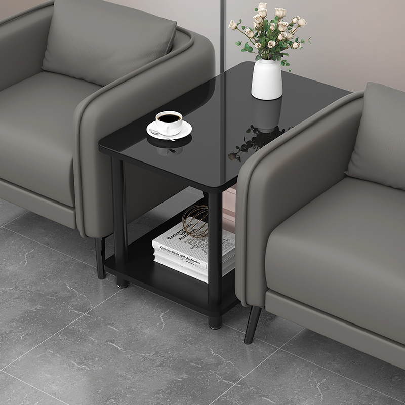 办公单人沙d发中间茶几边几休息区接待会客室会议室专用玻璃小茶