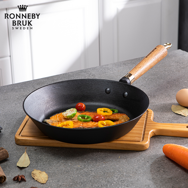 Ronneby Bruk瑞典进口无涂层铸铁不粘煎M锅平底锅电磁炉燃气灶通