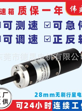 2838无刷直流减速电机12V24AV行星齿轮微型可调速小型正反转小马