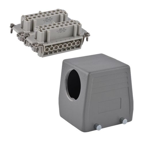矩形重载连接e器 32针表面安装 工业防水航空插头插座 HDC-HE-032