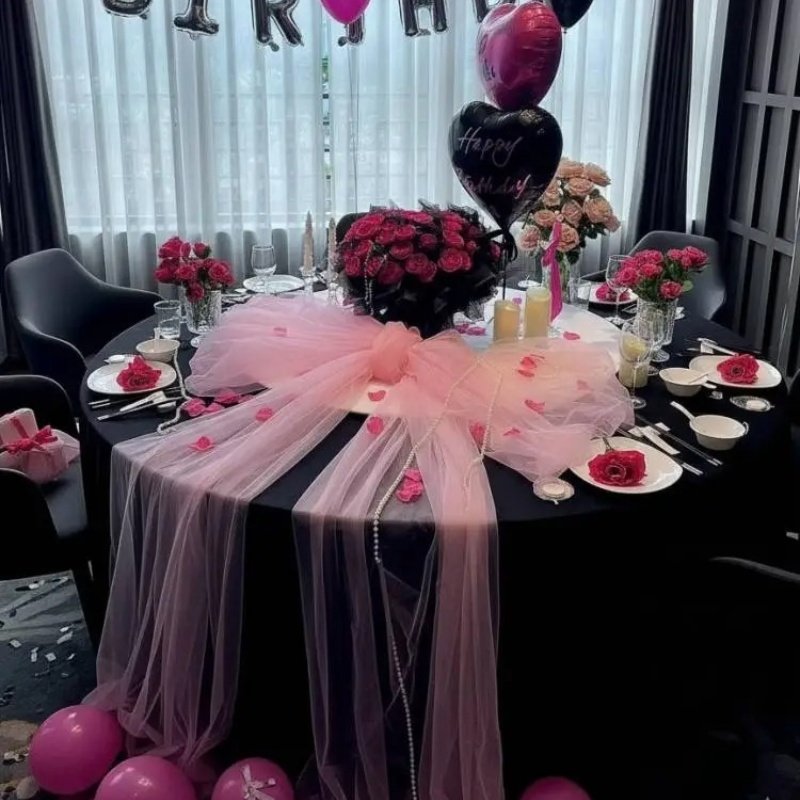 18岁生日仪式感桌面场景布置装饰粉色网纱大蝴蝶结纯色桌纱布纱幔,节庆用品/礼品,节庆布艺用品,淘宝优惠券,粉丝福利购,淘宝优惠卷