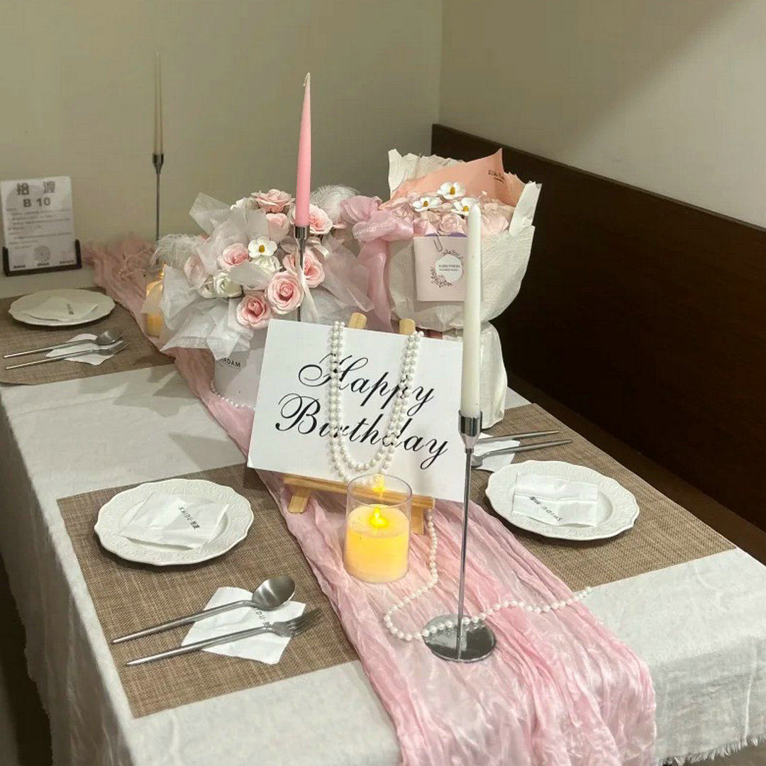 简约纯色长条桌布生日场景布置装饰桌牌西餐氛围感布置KT板摆件,节庆用品/礼品,气球,淘宝优惠券,粉丝福利购,淘宝优惠卷