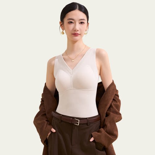 蚕丝Y型密拷保暖背心女