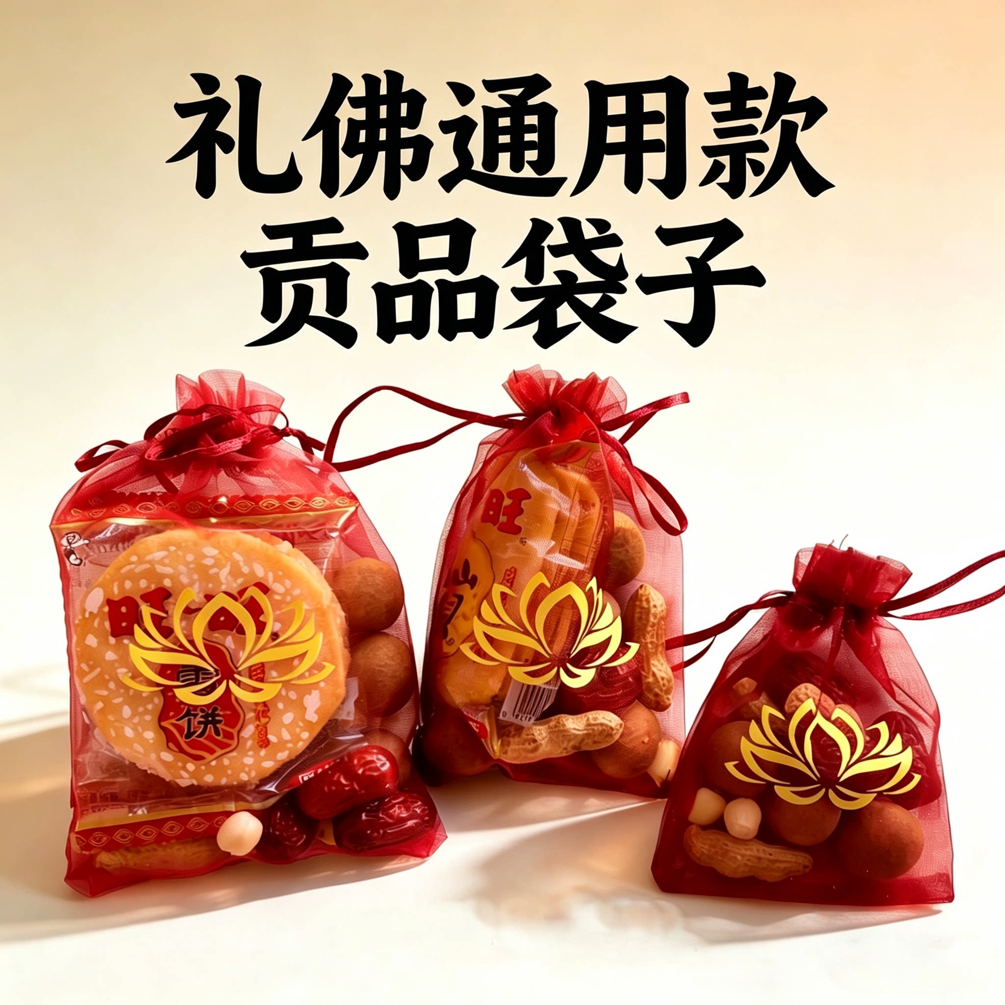 普陀山供果袋求子贡品袋九华五台山通用早生贵子福袋拜拜送子观音图片