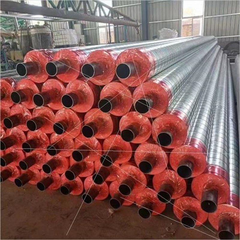 预制直埋聚氨酯保温钢管DN80热力供暖聚乙烯外护管玻璃钢防腐无缝