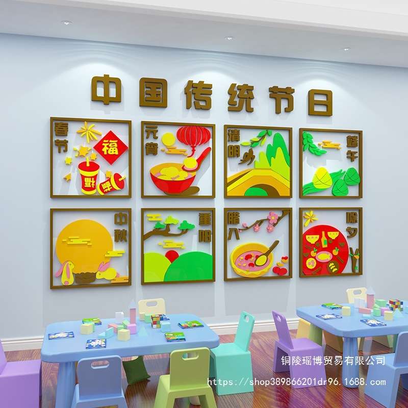 中国传统节日幼儿园新年环创主题墙面装饰走廊楼梯文化班布置成品