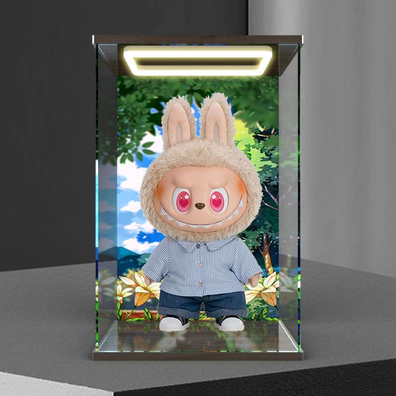 亚克力回型灯展示收纳盒适用THE MONSTERS FLIP WITH ME 搪胶公仔