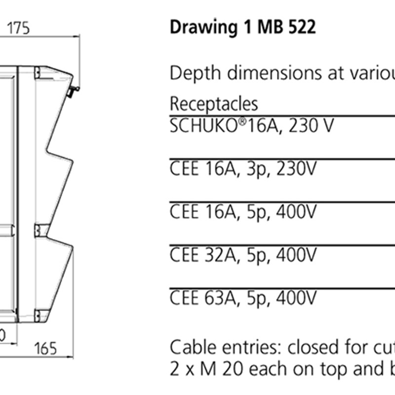 曼奈柯斯MEEKES工业插座箱 户外防腐防水检修配电源箱930003