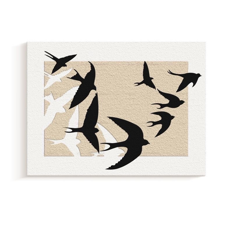 《燕子》侘寂风简约餐厅卧室挂画抽象客厅玄关入户电表箱装饰画