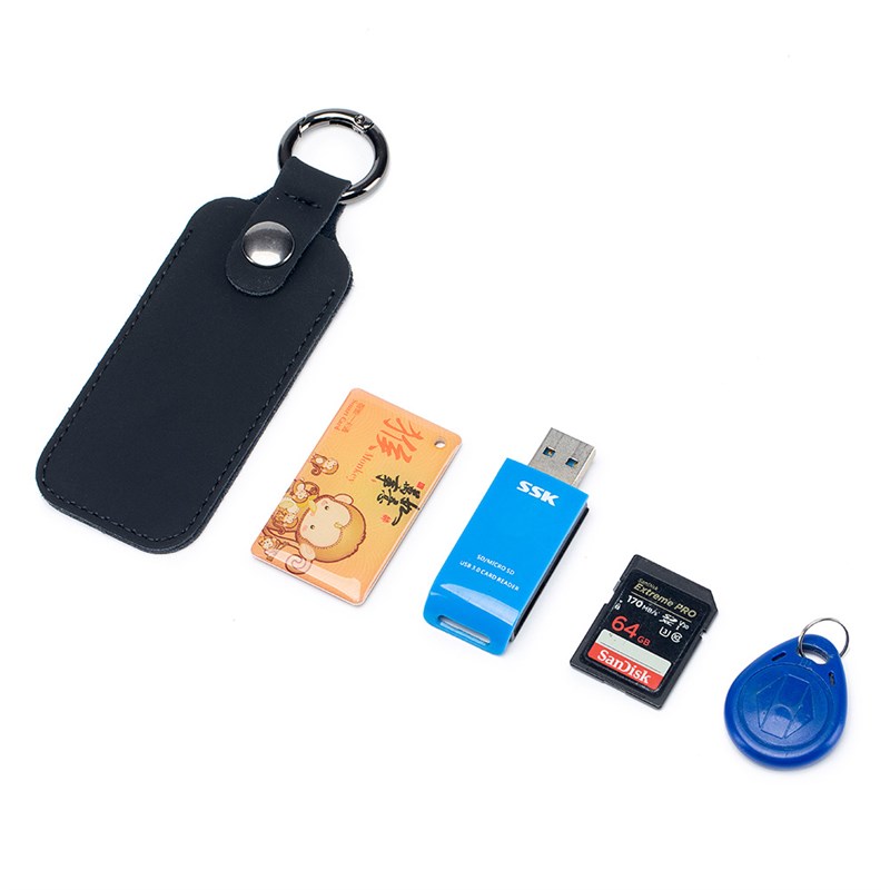 真皮迷你钥匙扣盘数据线收纳保护套网银盾套加厚防丢汽车钥匙扣