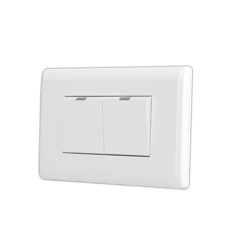 飞雕118型二开单控开关2位电灯开关电源面板家用双开单联长方形