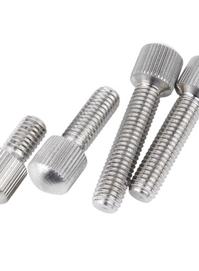 304不锈钢GB836滚花手拧螺丝小头圆形单头竖纹调节螺钉M3M4M5M6M8