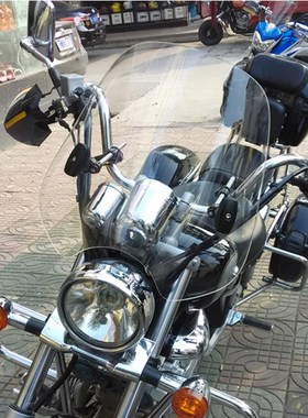 摩托车pc挡风玻璃GZ150/GN250风挡 圆灯挡风玻璃天剑王街车导流罩