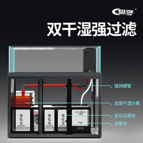 鱼缸水草缸水族箱底滤客厅超白玻璃兰寿溪流缸侧溢流生态海缸