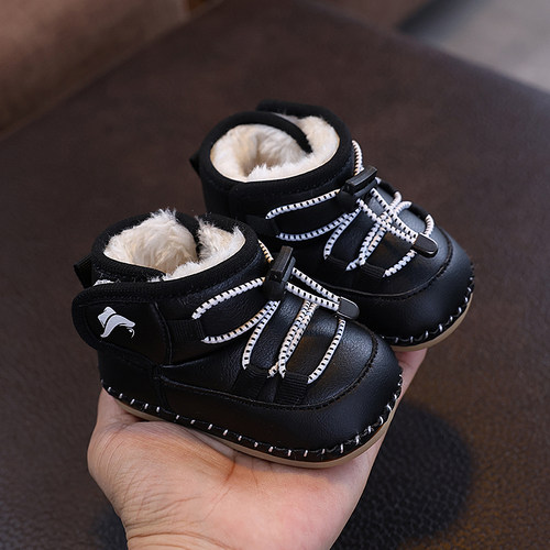 秋冬季婴儿鞋0-1岁男女宝宝加绒加厚保暖学步鞋6到12月不掉跟棉鞋