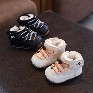 1岁加绒加厚软底学步鞋 子0 6到12个月保暖防冻雪地靴 婴幼儿鞋 冬季