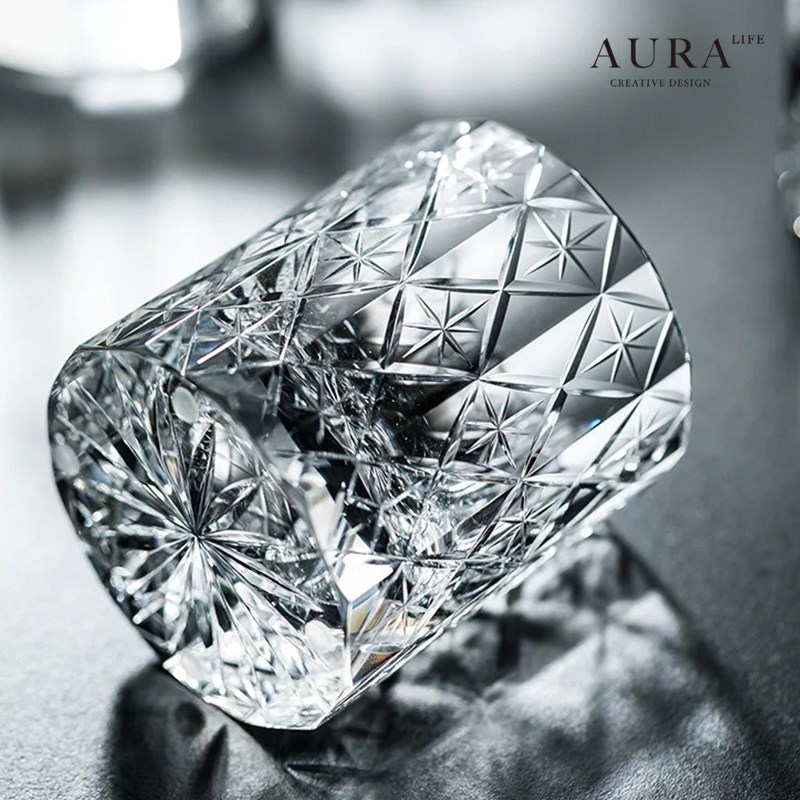 AAS高级感星辰无铅水晶玻璃杯江户切子杯威士忌洋酒杯礼盒装