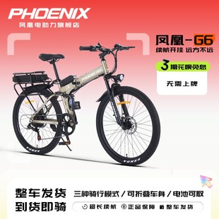 POEIX电动自行车越野电动车变速助力成人电瓶车折叠车电动