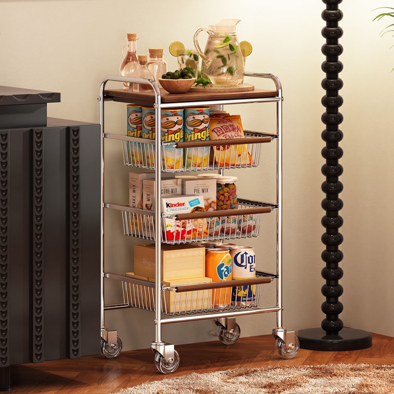 中古边几小推车简约沙发边几多层可抽拉零食收纳架水杯置物架