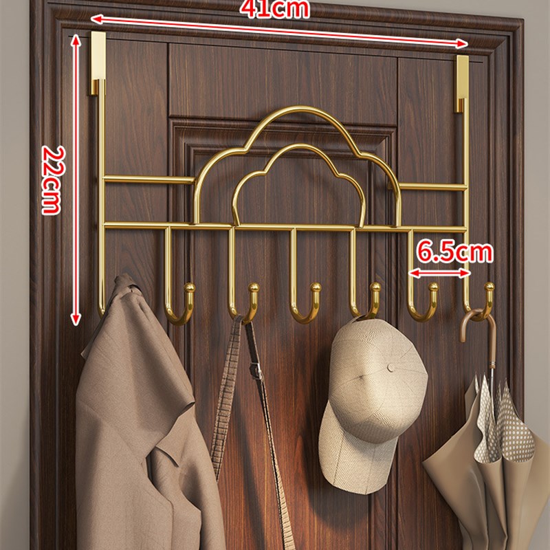 门后挂钩免打孔门j上挂衣架置物衣钩卧室厨房门上收纳架挂架衣帽