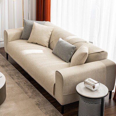 春秋款棉麻沙发垫四季通用防滑坐垫子简约现M代皮沙发专用套罩盖