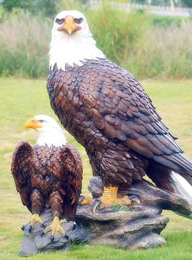 花园庭院饰品仿真老鹰摆件鸟类模型景观雕塑树脂工艺品家居装饰品