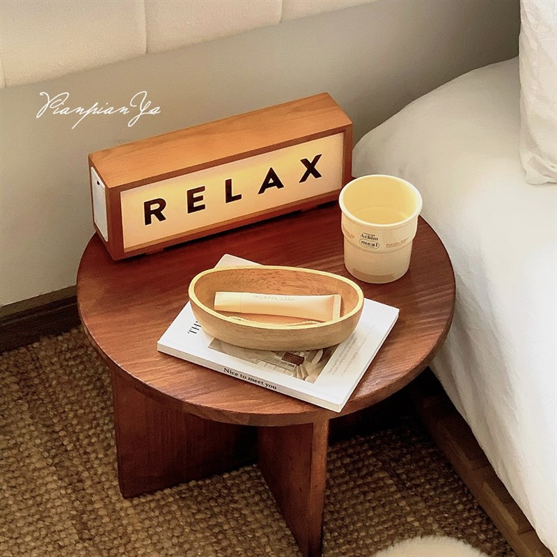 木质小夜灯卧室床头灯字t母氛围灯家居布置装饰摆件创意桌面灯