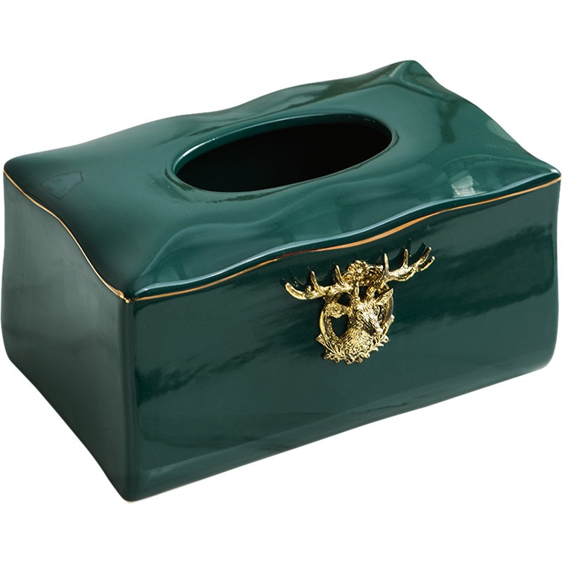 纸巾盒客厅茶几装饰摆件抽纸盒y家用欧式面巾纸盒创意现代简约陶