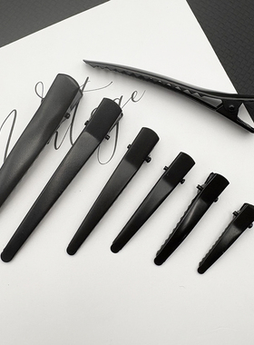 金属黑色圆角鸭嘴夹磨砂哑光小夹子DIY手工制作边夹头饰发夹配件