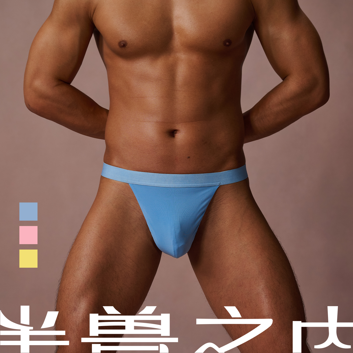 半兽之内低腰丁字裤单丁条纹