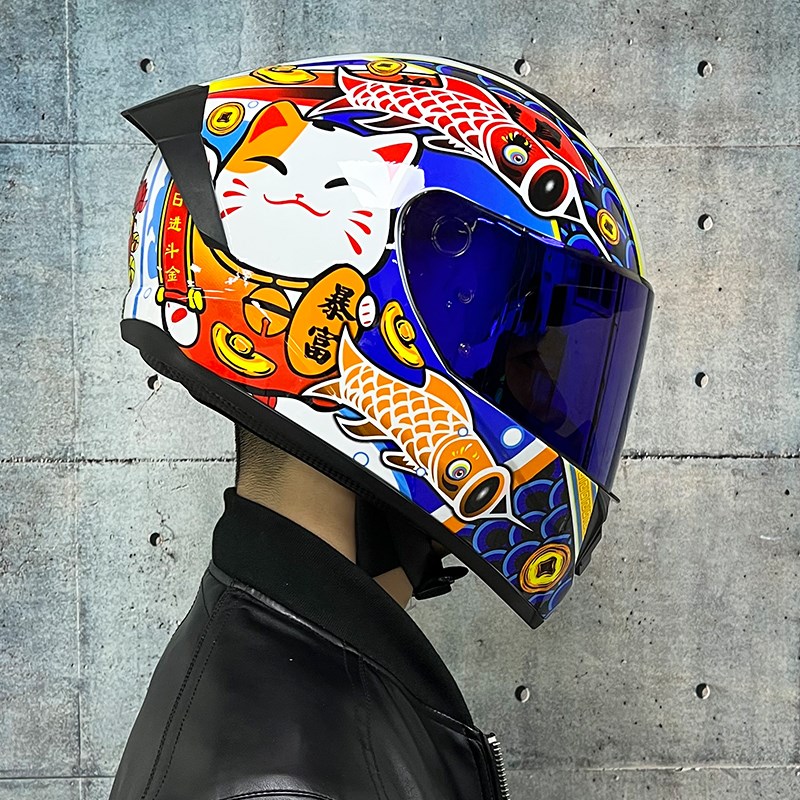 S头盔男女全盔夏季双镜个性蓝牙槽街车四季新国标3C DO