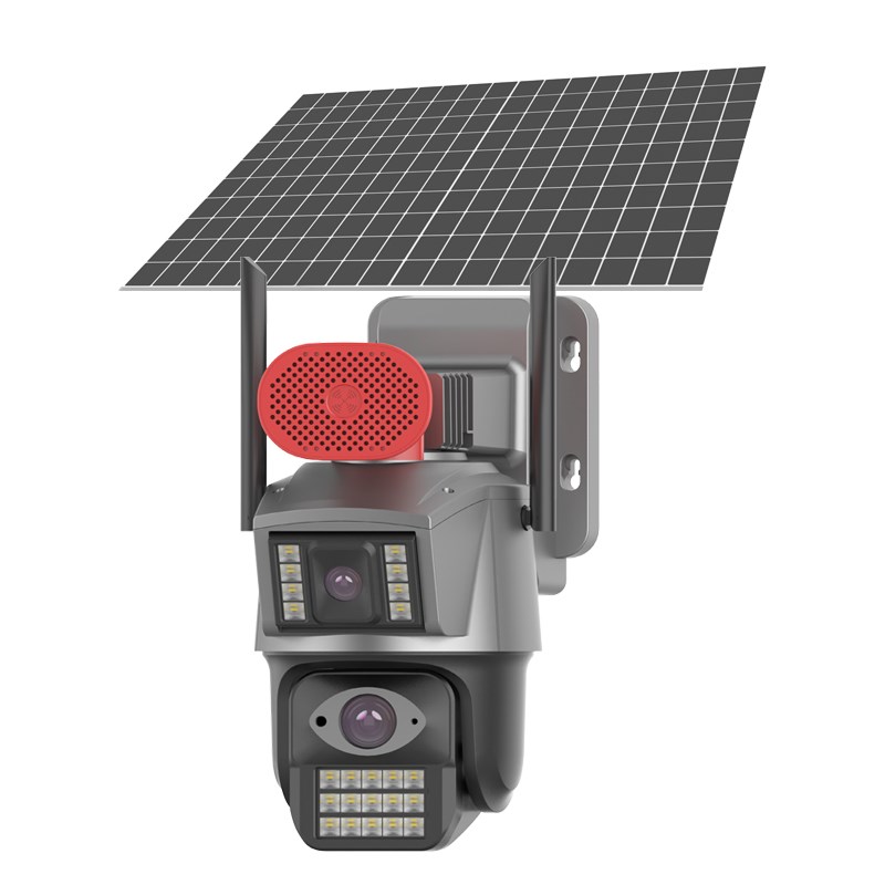 免流量低功耗臻全彩摄像头枪球4G高清 360度全景太阳能监控器户外