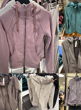lululemon Scuba系列女士修身加绒抽绳全拉链运动连帽衫卫衣