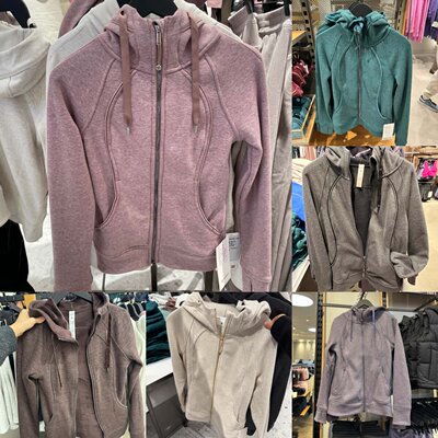 直邮 lululemon Scuba系列女士修身加绒抽绳全拉链运动连帽衫卫衣