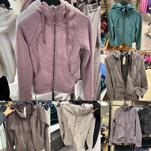 直邮 lululemon Scuba系列女士修身加绒抽绳全拉链运动连帽衫卫衣