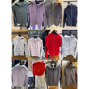 Scuba系列休闲薄绒修身 lululemon 全拉链连帽卫衣外套女 代购 正品