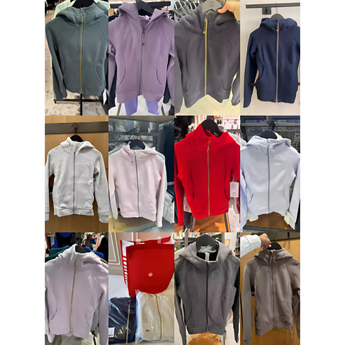 正品代购lululemon Scuba系列休闲薄绒修身全拉链连帽卫衣外套女