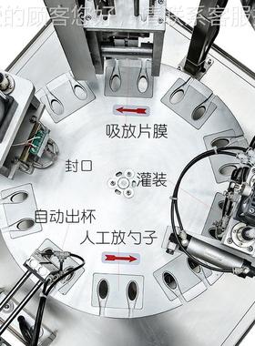 厂家供蜂蜜机勺自动20210406灌装口直连续勺蜜灌装封封膜机梨膏灌