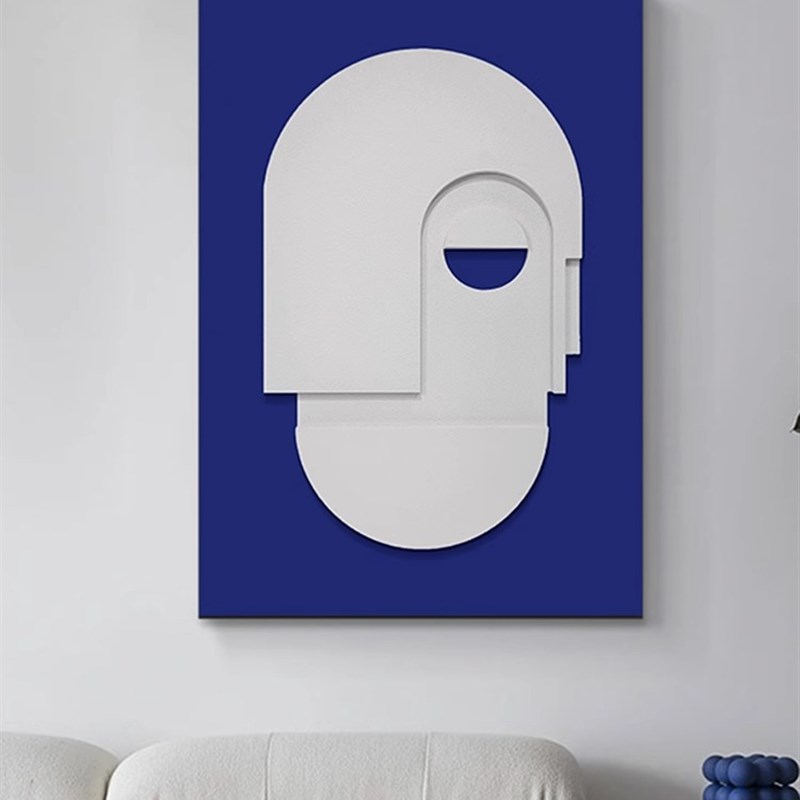 入户玄关极简艺术立体人物挂画现代客厅背M景墙高档抽象砂岩装饰图片