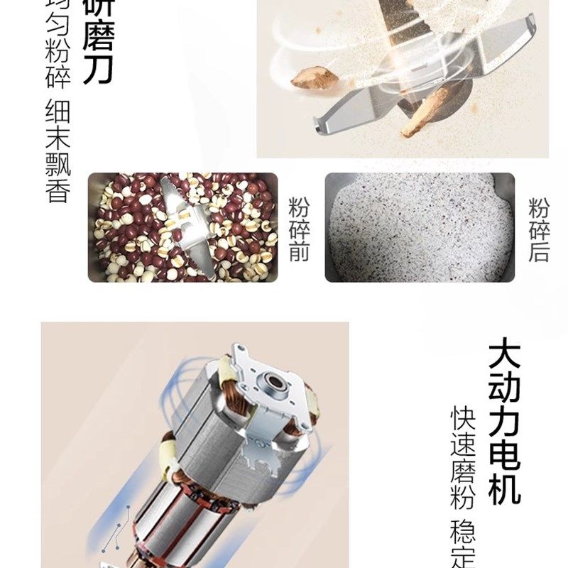 磨粉机家用小型超细电动研磨器多功能五谷杂粮干磨咖啡粉碎机