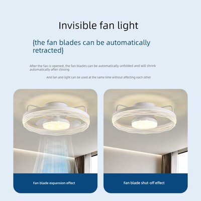 风扇灯卧室灯主卧2025新款水晶儿童房吸顶灯带风扇静音全光谱护眼