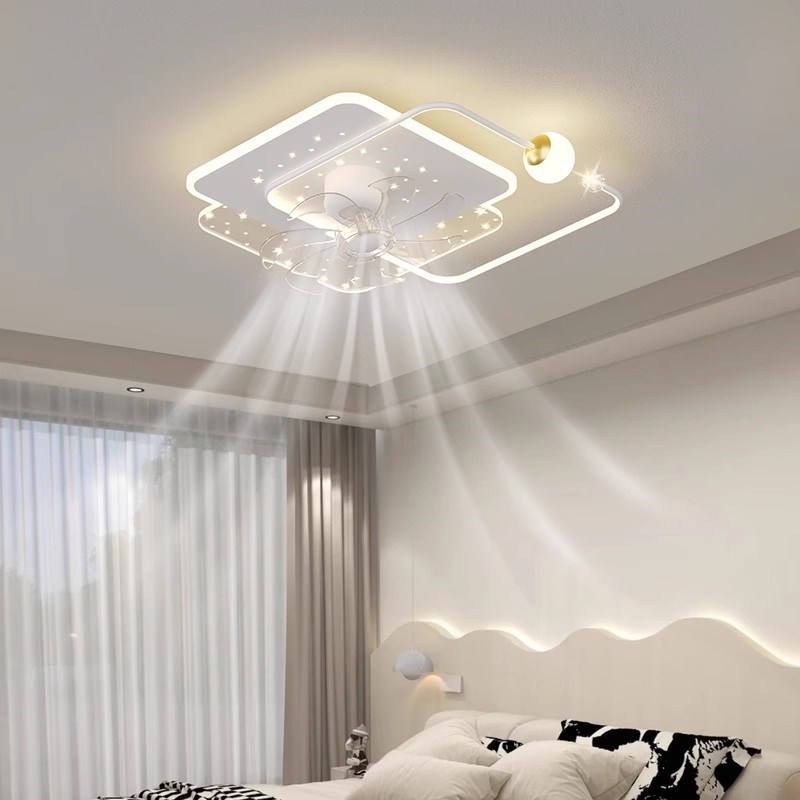 风扇灯2024新款客厅灯具套餐简约可摇头餐厅灯卧室吊扇灯