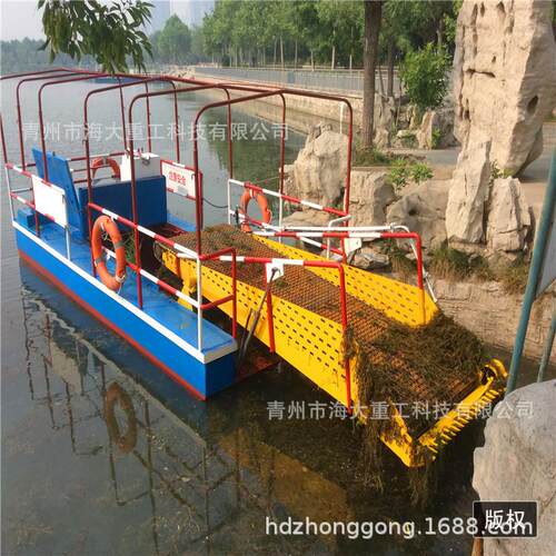 水漂浮物草水草清理设备JEL下割草水葫芦机水花生芦苇割船全液压