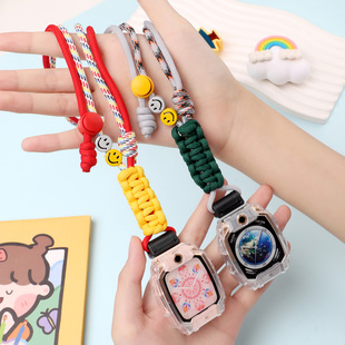 z8a多巴胺防丢加粗挂脖Q3 适用于小天才电话手表挂绳z6Pro z10 d5智能儿童防摔保护壳吊坠配件 z11