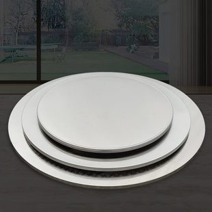 不锈钢圆桌面圆形单独面板金属吃饭餐桌家用酒店圆台面大转盘12人
