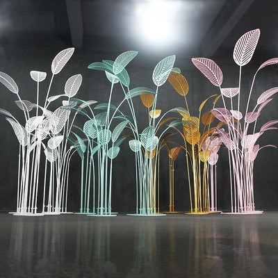 婚庆道具路引铁艺芭蕉树叶t台会场舞台叶子摆件橱窗婚礼布置装饰