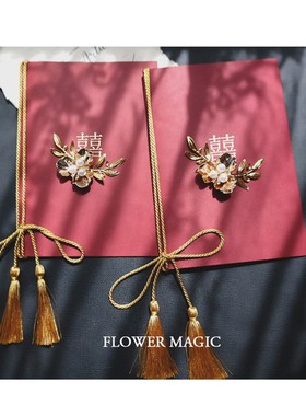 中式红色喜庆高端重工新郎新娘结婚礼誓言卡致辞卡宣誓本婚礼用品