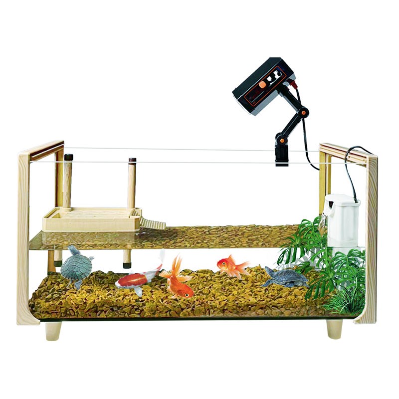 玻璃乌龟缸家用客厅养龟专用饲养缸晒台生态造景小鱼缸鱼龟混养缸